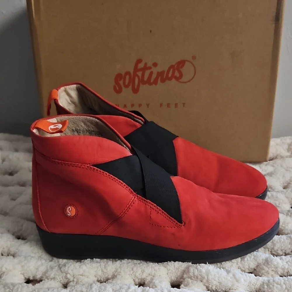 Softinos By Fly London Nubuck Leather Slip On Bootie